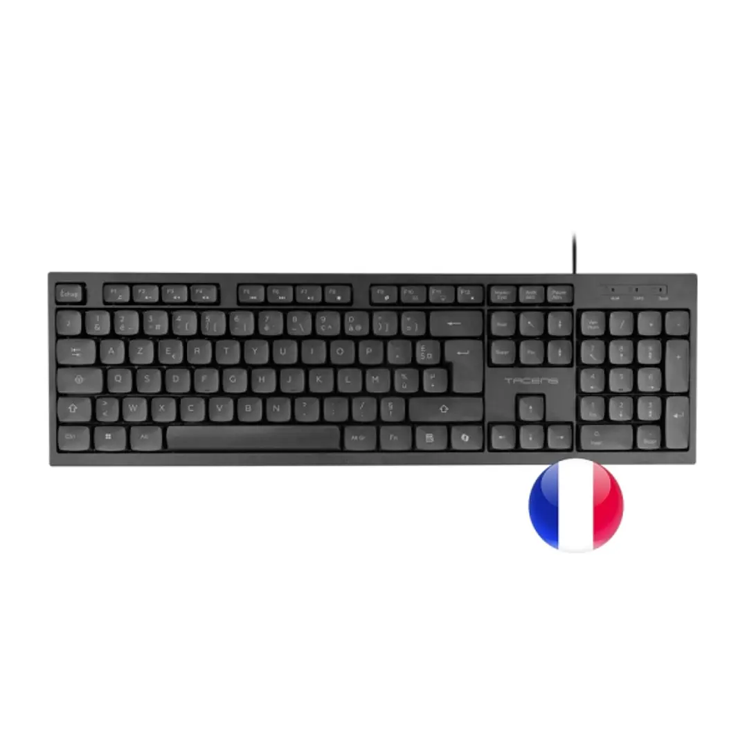 Tacens Anima AK02 Teclado Completo - Cable 1.3m - Disposicion Francesa AZERTY FR - Teclas Silenciosas de Perfil Bajo - Accesos Directos Multimedia e I 1