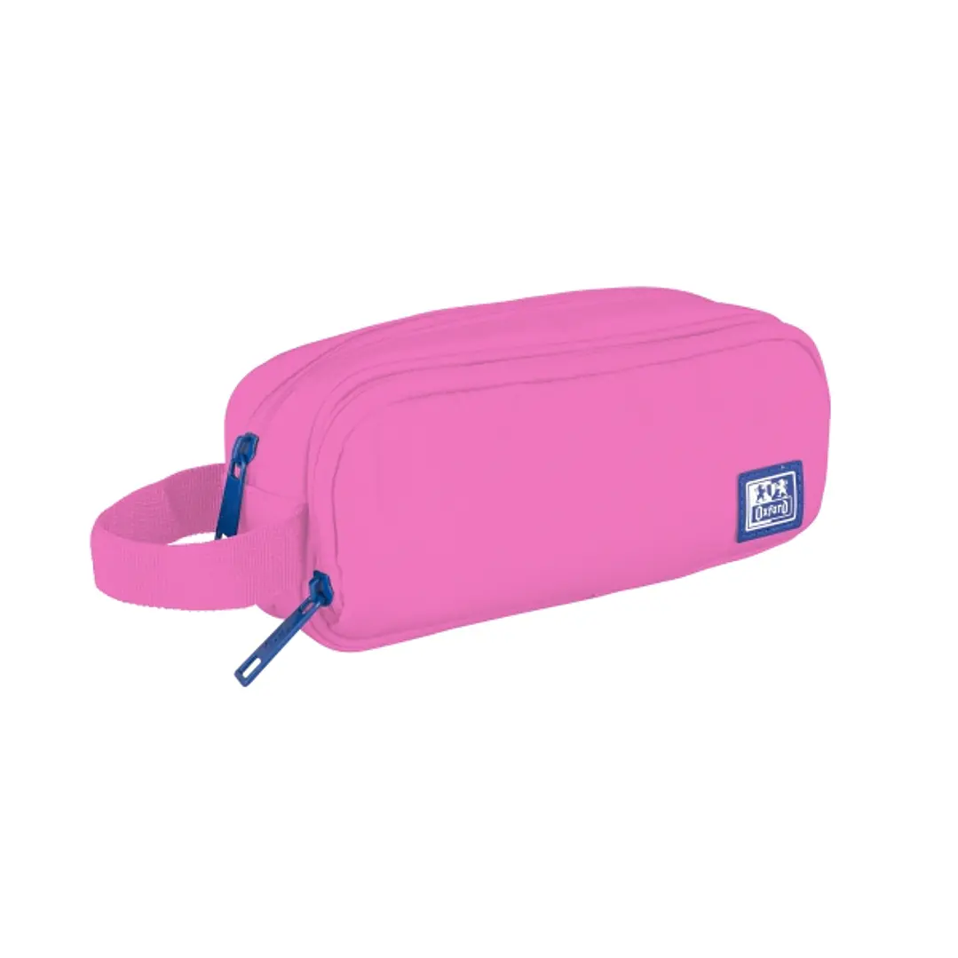 Oxford B-Smart Estuche Portatodo - 3 Compartimentos - Asa Lateral - Fabricado en Material Reciclado - Color Rosa 1