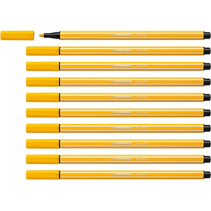 Stabilo Pen 68 Rotulador de Punta de Fibra - Trazo de 1mm aprox. - Tinta con Base de Agua - Color Amarillo