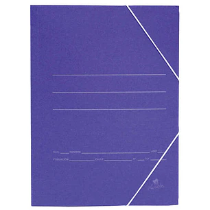 Mariola Carpeta de Carton Sencilla Folio 500gr/m2 - Medidas 34x25x1cm - Cierre con Goma Elastica - Color Azul mate
