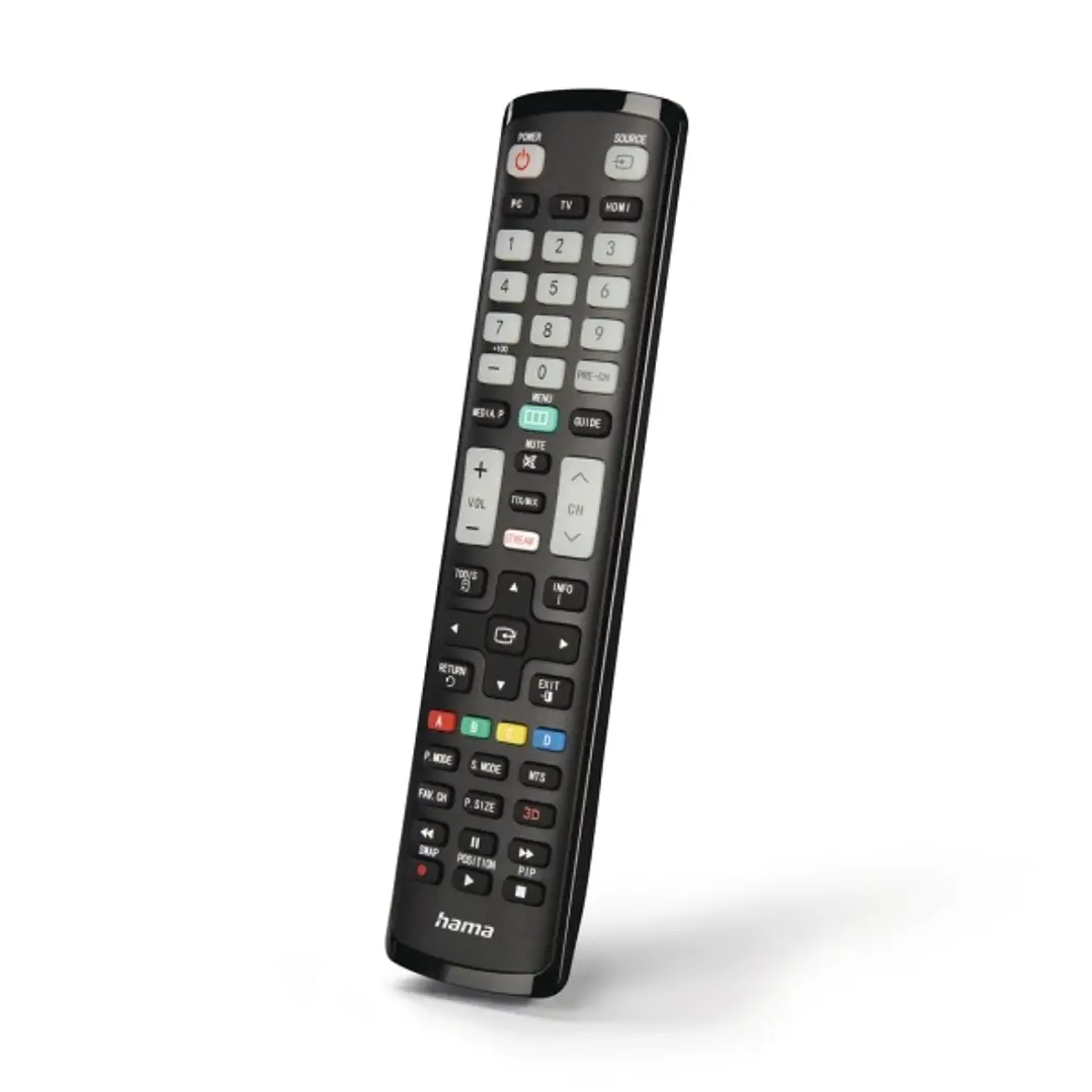Hama Mando a Distancia para TV Samsung - Alcance 10m - 52 Botones - Acceso Directo a Plataformas de Streaming - 21.1x5.1x2.6cm - Color Negro 1