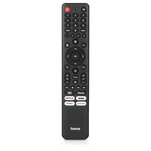 Hama Mando a Distancia para TV Hisense - Alcance 10m - 45 Botones - Acceso Directo a Plataformas de Streaming - 4.2x21.5x1.5cm - Color Negro