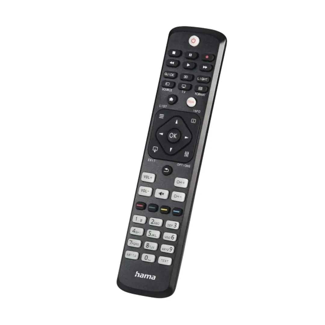 Hama Mando a Distancia para TV Philips - Alcance 10m - 46 Botones - Acceso Directo a Plataformas de Streaming - 21.4x5x2.5cm - Color Negro 1