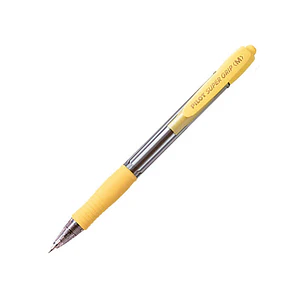 Pilot Boligrafo de Bola Retractil SuperGrip - Punta Redonda 1.0mm - Trazo 0.27mm - Tinta de Aceite - Grip Ergonomico - Color Amarillo