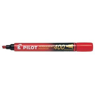 Pilot Rotulador Permanente 400 - Punta Biselada 4,5mm - Trazo 4mm - Color Rojo