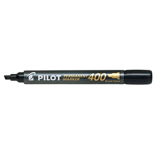 Pilot Rotulador Permanente 400 - Punta Biselada 4,5mm - Trazo 4mm - Color Negro