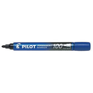 Pilot Rotulador Permanente 100 - Punta Fina de Bala 4,5mm - Trazo 1mm - Color Azul