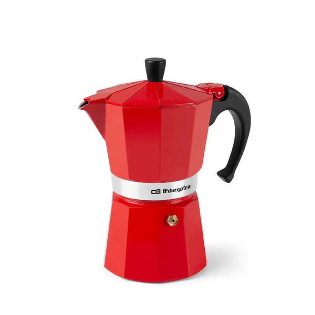 Orbegozo KFR 640 Cafetera de Aluminio - Prepara 6 Tazas de Cafe en Minutos - Compatible con Diferentes Tipos de Cocinas - Mango Ergonomico y Valvula d 1