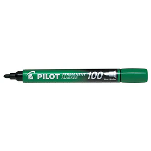 Pilot Rotulador Permanente 100 - Punta Fina de Bala 4,5mm - Trazo 1mm - Color Verde