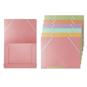 Bismark Pack de 6 Carpetas de Solapa Polipropileno - Tamaño A4 - Cierre con Gomas - Colores Surtidos Pastel