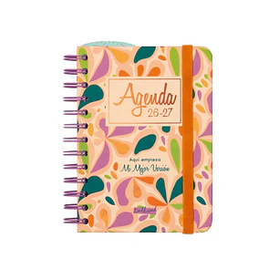 Finocam Talkual Agenda Escolar 26/27 - Semana Vista Horizontal - Formato 8º - 120x169mm - Tapa Dura - Papel de 100g/m2 - Espiral Metalica - Multicolor