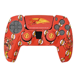 FR-TEC Set de Silicona y Grips de Flash para Dualsense - Funda Lisa y Aterciopelada - Agarre Mejorado con Logo en Relieve - Proteccion y Personalizaci