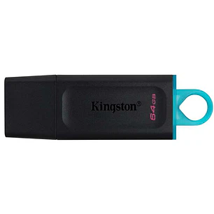 Kingston DataTraveler Exodia Memoria USB 64GB - USB 3.2 Gen 1 - Con Tapa - Enganche para Llavero - Color Negro (Pendrive)