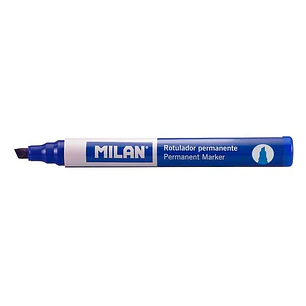 Milan Rotulador Permanente Punta Biselada - Punta 1 - 4mm - Tinta a Base de Alcohol - Color Azul