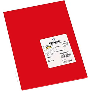 Canson Guarro Pack de 50 Cartulinas Iris A4 de 185g - 21x29.7cm - Color Rojo