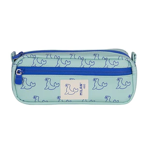 Milan Coleccion 460 Portatodo Rectangular - 2 Compartimentos con Cremallera - Color Verde/Azul