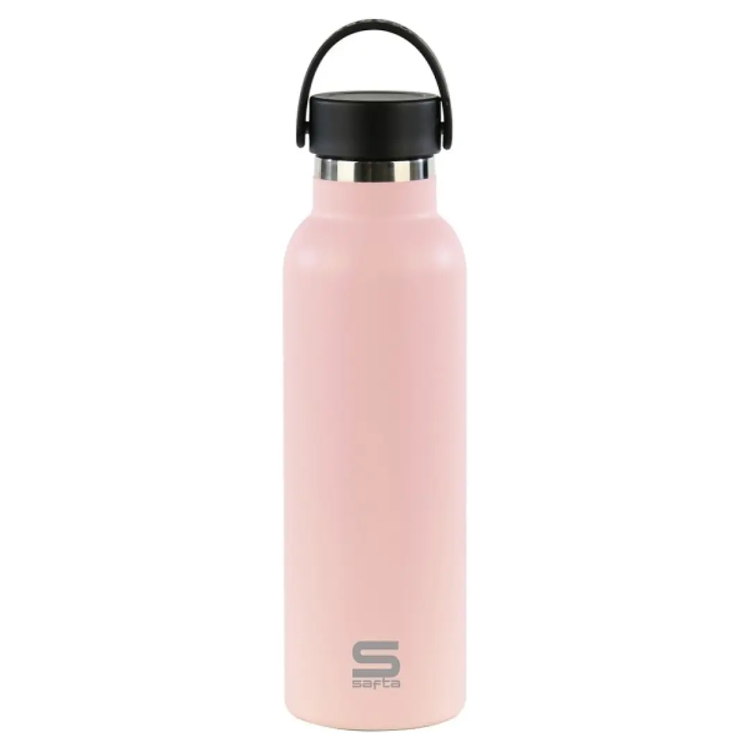 Safta Botella Termo de 600ml - Acero Inoxidable - Asa Superior - Color Rosa 1