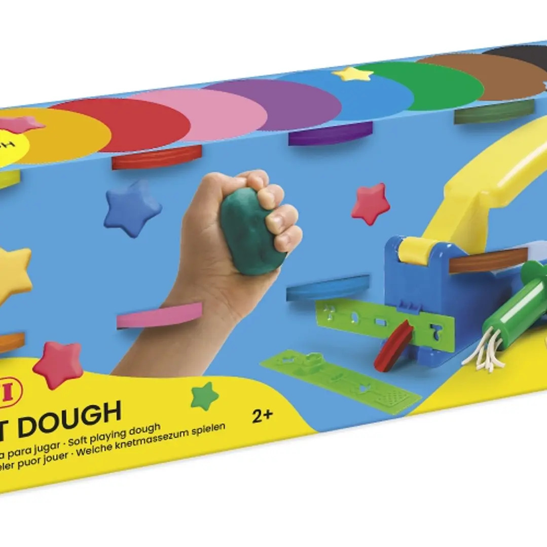 Jovi Soft Dough Blandiver Estuche de 10 Botes 110gr - Blanda y Flexible - Facil de Amasar y Moldear - Ideal para Iniciacion al Modelaje - Fomenta Crea 1