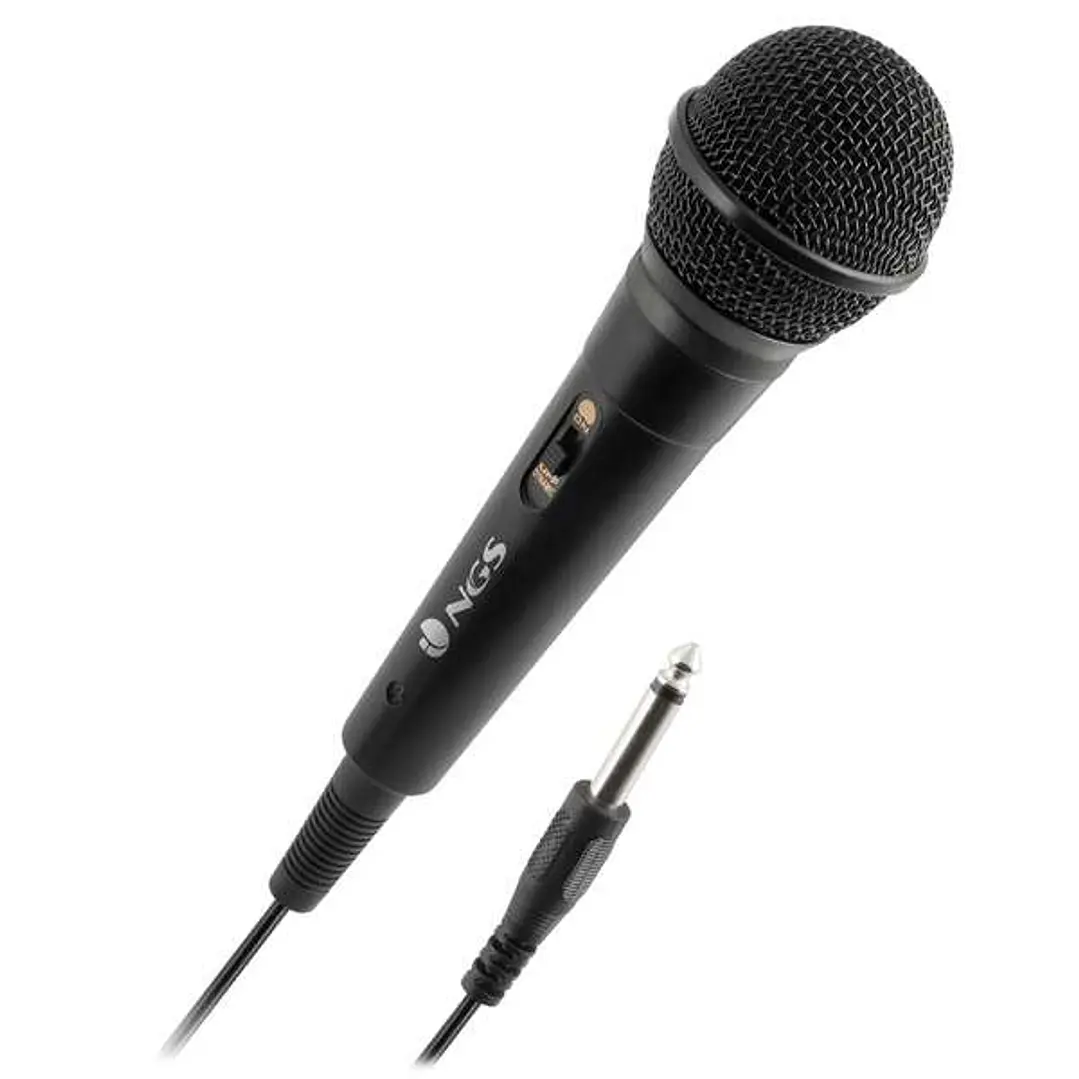 NGS Singer Fire Microfono - Boton On/Off - Jack de 6.3mm - Cable de 3m - Color Negro 1