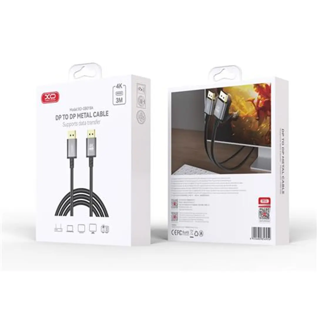 XO Cable DisplayPort a DisplayPort - Resolucion 4K - Longitud 3m - Color Negro 1