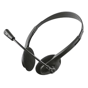 Trust Primo Chat Auriculares con Microfono - Control de Volumen - Diadema Ajustable - Jack 3.5mm - Color Negro