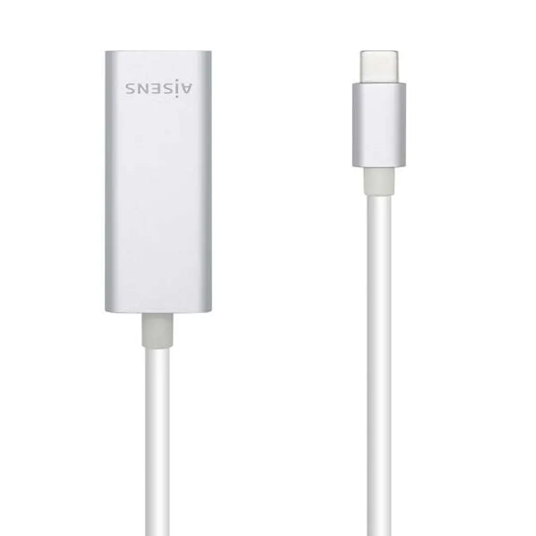 Aisens Conversor USB3.1 Gen1 USB-C a Ethernet Gigabit 10/100/1000 Mbps - 15cm - Color Plata 1