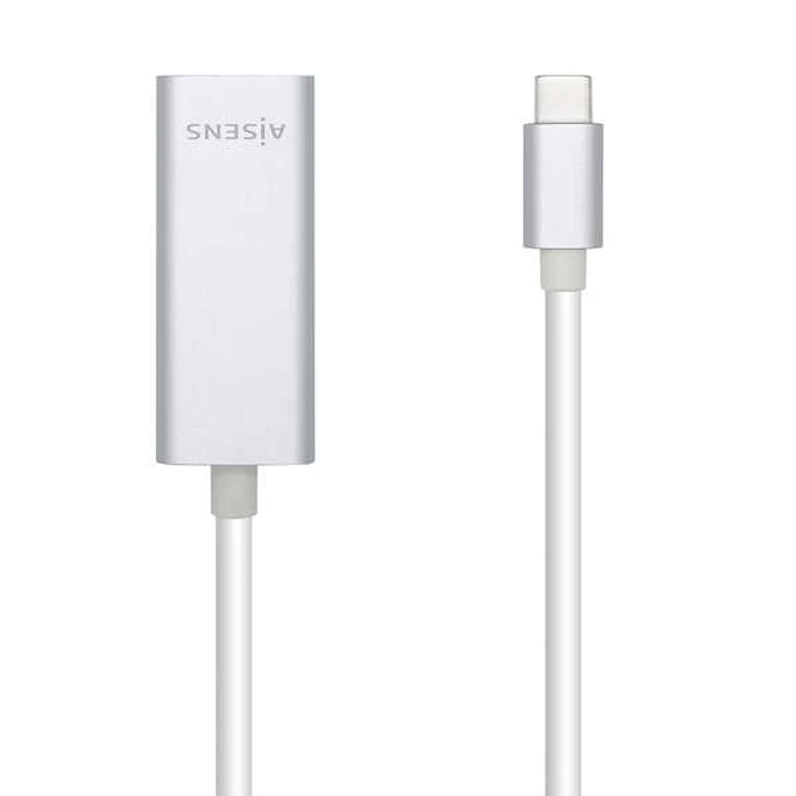 Aisens Conversor USB3.1 Gen1 USB-C a Ethernet Gigabit 10/100/1000 Mbps - 15cm - Color Plata 1