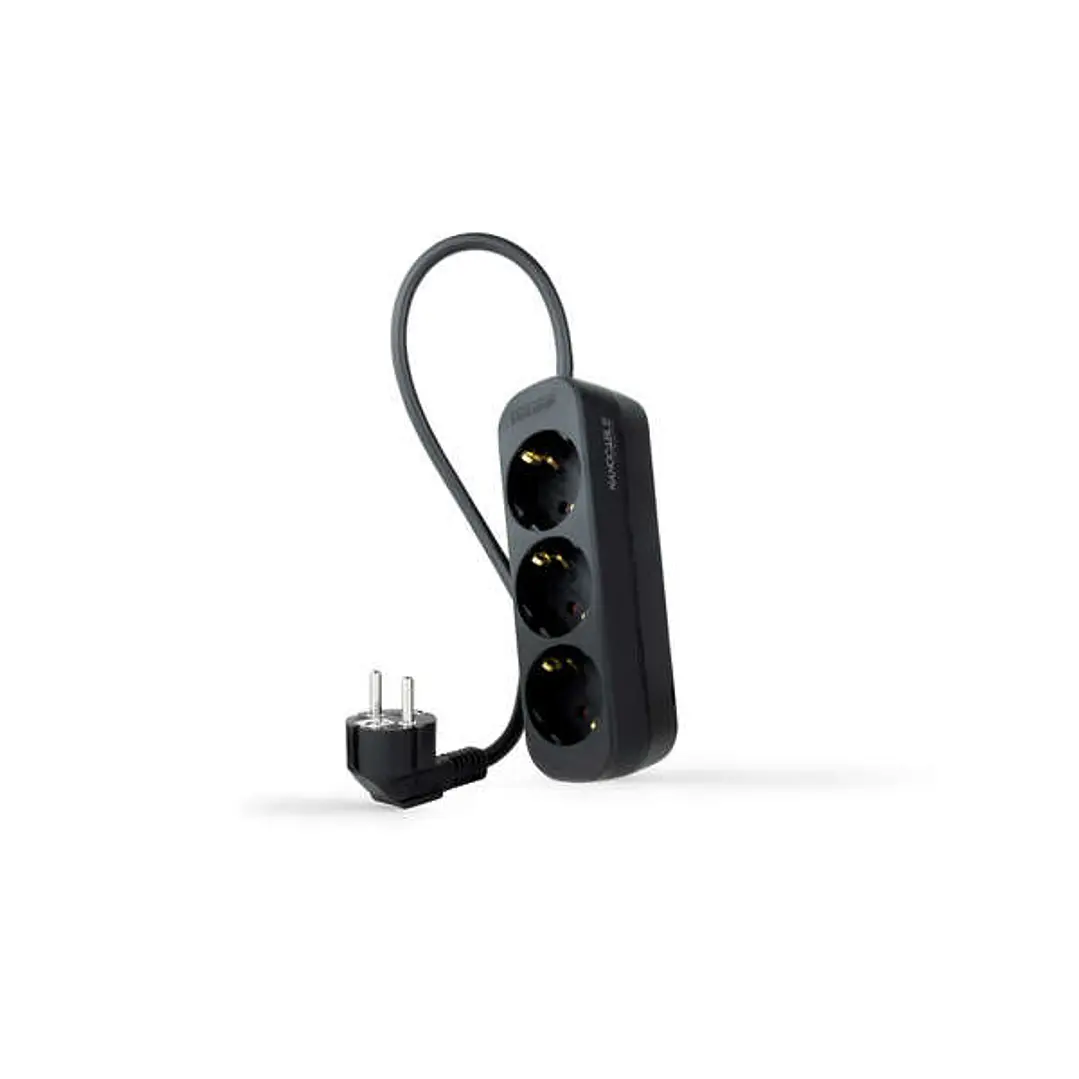 Nanocable Regleta 3 Tomas - 1.4m - Color Negro 1
