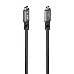 Aisens Cable USB-C Macho - Soporta hasta 240W - Longitud 1.5m - Velocidad de Transferencia hasta 40Gbps - Resolucion 8K - Aluminio - Color Negro