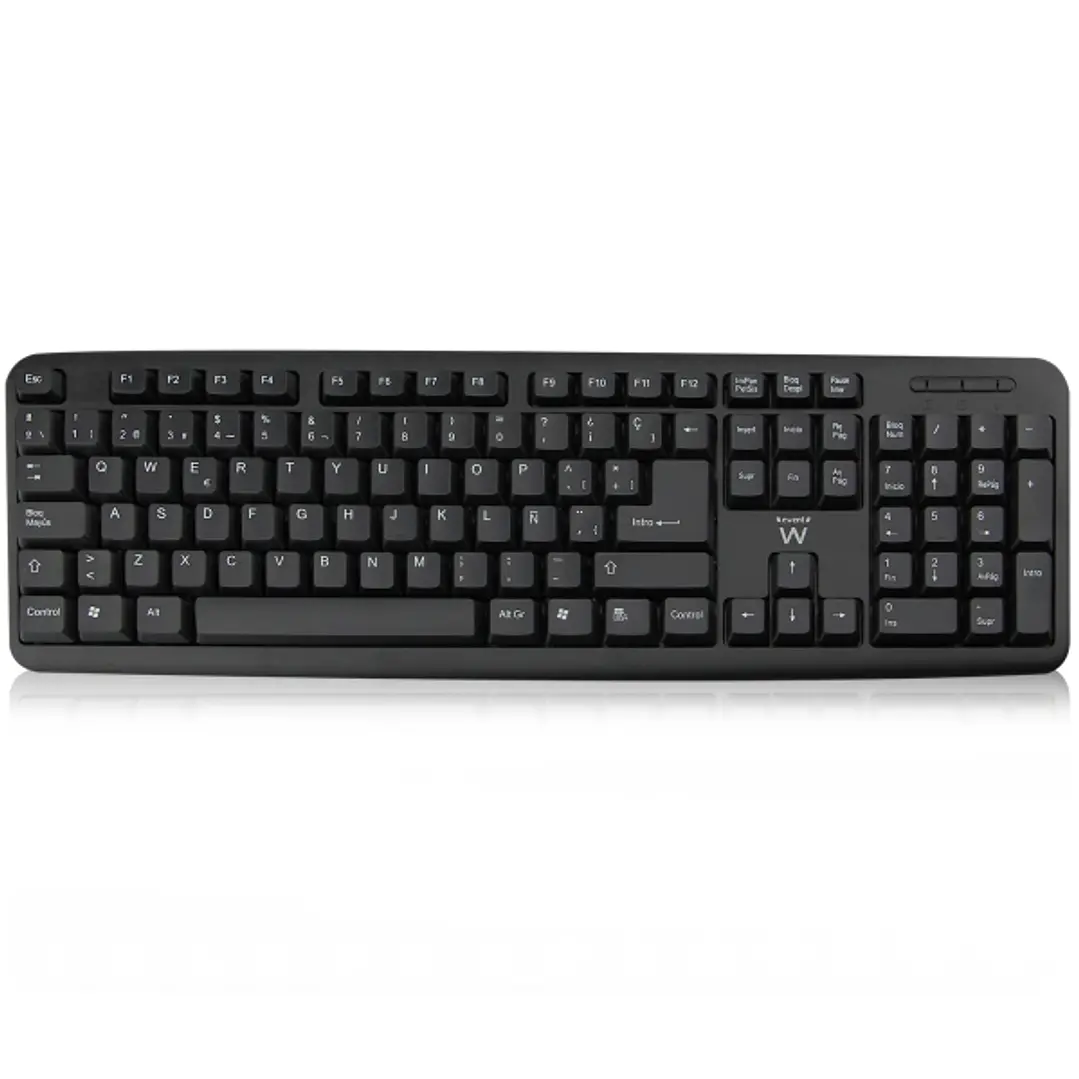 Ewent Teclado con Cable - Diseño Slim - Cable USB-A de 1.35m - Color Negro 1