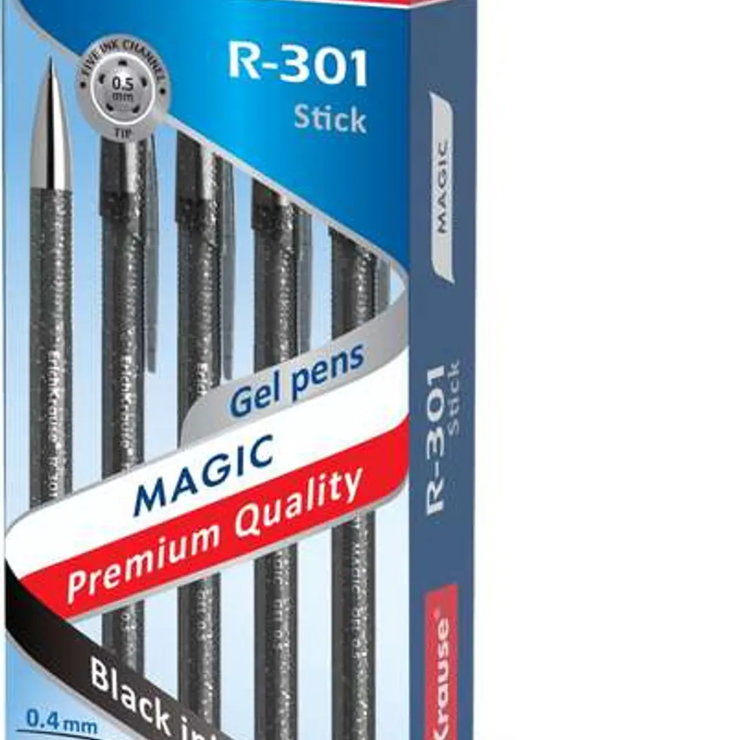 Erichkrause R-301 Magic Gel Boligrafo Borrable - Tinta Gel - Punta de 0.5mm - Trazo de 0.4mm - Cuerpo Semitransparente con Efecto Brillante - Color Ne 1