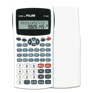 Milan M240 Calculadora Cientifica 10+2 Digitos - Pantalla de 2 Lineas - 240 Funciones Integradas Incluyendo 124 Cientificas - Carcasa Protectora - Col