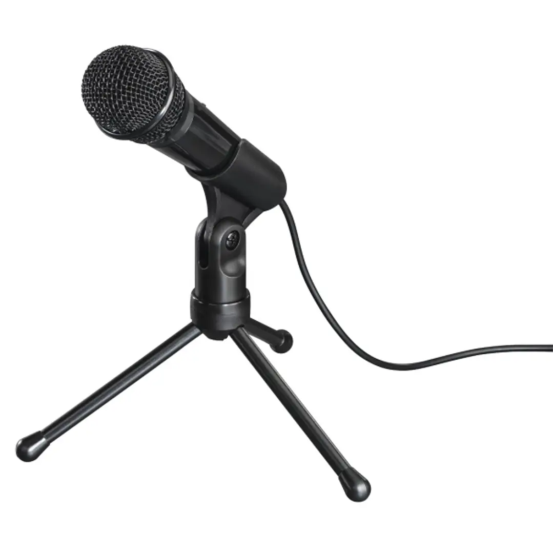 Hama MIC-P35 Allround Microfono de Sobremesa para PC y Portatil - Cable 2.5m - 2200 Ohm - Jack 3.5mm - Condensador Cardioide - Color Negro 1