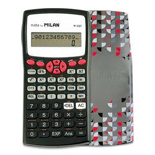 Milan M240 Calculadora Cientifica 10+2 Digitos - Pantalla de 2 Lineas - 240 Funciones Integradas Incluyendo 124 Cientificas - Carcasa Protectora Estam