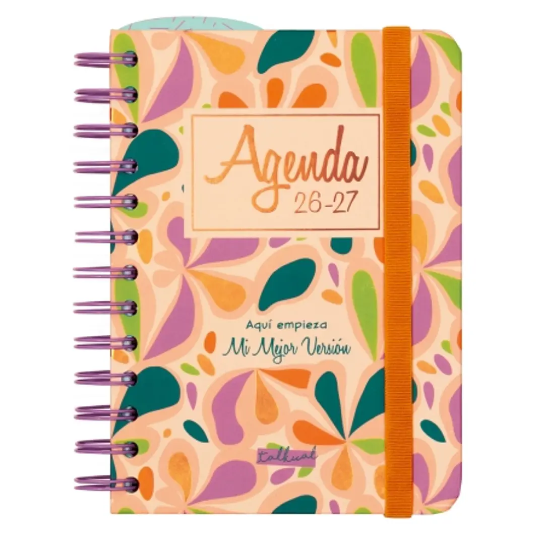 Finocam Talkual Agenda Escolar 26/27 - 1 Dia por Pagina - Formato 8º - 120x169mm - Tapa Dura - Papel de 80g/m2 - Espiral Metalica - Multicolor 1