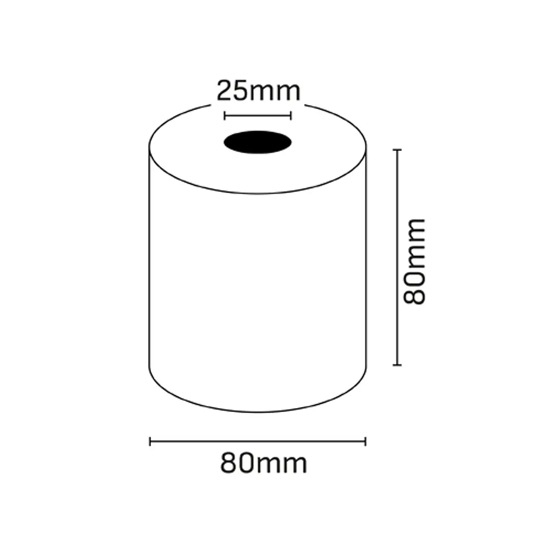 Oqonos Rollo de Papel Termico 80x80x25mm, Libre de BPA, FSC 1