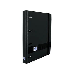 Oxford Europeanbinder Live&Go A5+ con Recambio Dots - Tapa Plastico Superresistente - Anillas 4x25mm - Cierre con Goma Elastica - Color Negro