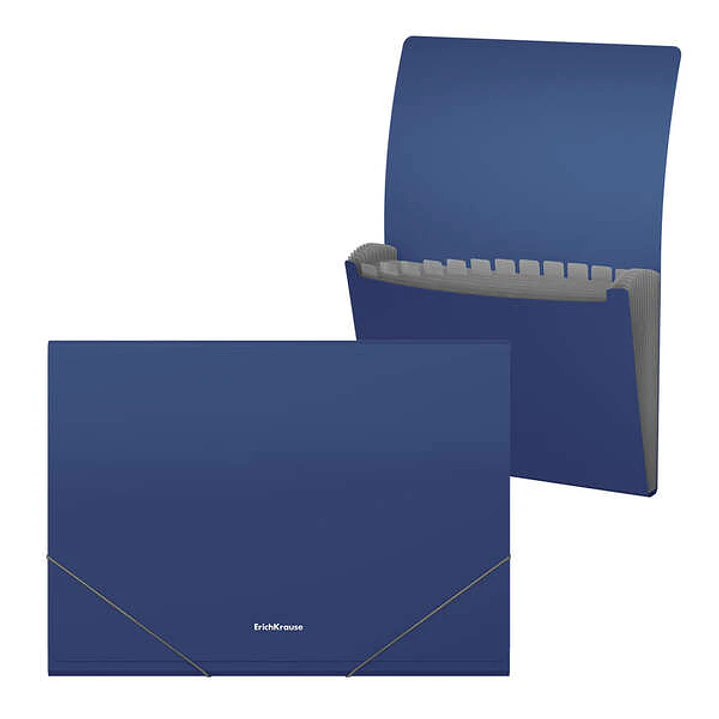 Erichkrause Matt Classic Carpeta/Clasificador con 12 Fundas A4 - Acabado Mate - Color Azul 1