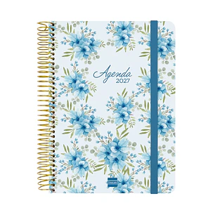 Finocam Cloe Agenda de Espiral - 16 Meses - Semana Vista Horizontal - Formato E10 - 155x212mm - Tapa Dura - Papel de 100g/m2 - Cierre con Goma Elastic