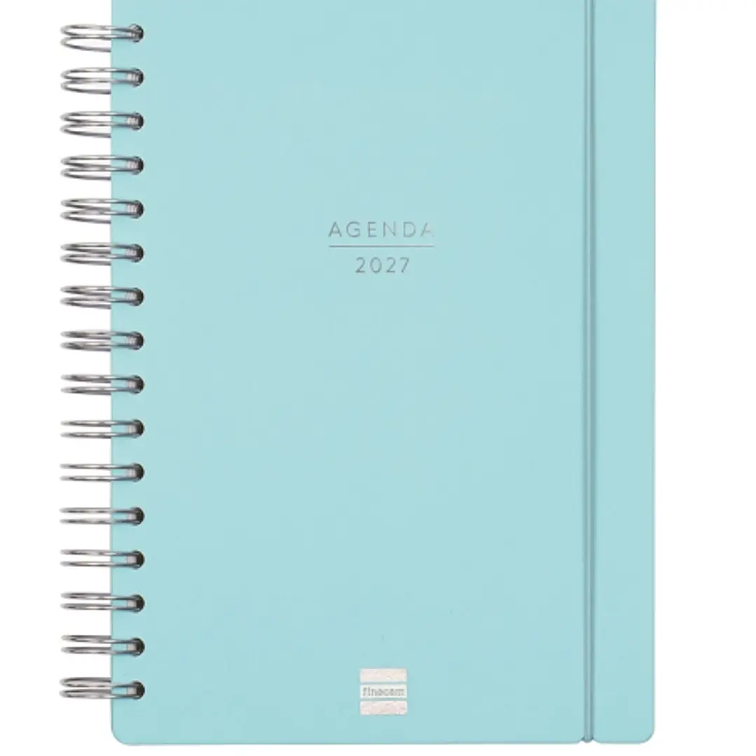Finocam Haiku Agenda de Espiral - 16 Meses - Semana Vista Horizontal - Formato E10 - 155x212mm - Tapa Dura - Papel de 95g/m2 - Cierre con Goma Elastic 1