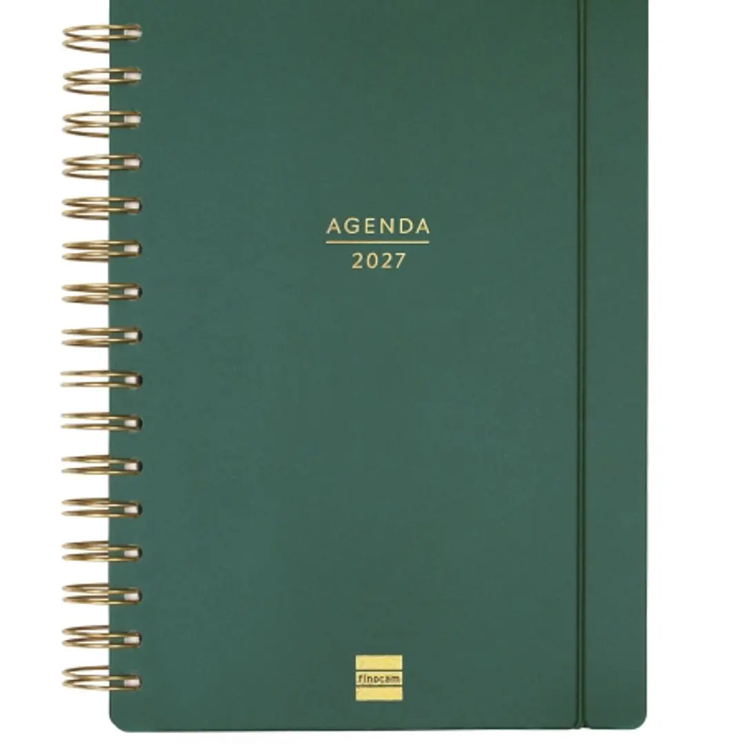 Finocam Haiku Agenda de Espiral - 16 Meses - Semana Vista Horizontal - Formato E10 - 155x212mm - Tapa Dura - Papel de 95g/m2 - Cierre con Goma Elastic 1