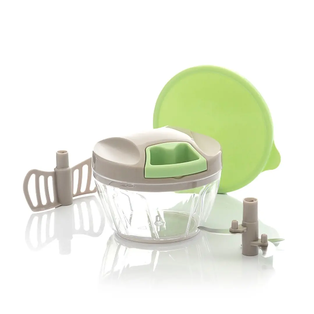 Innovagoods Spinop Mini Picadora Manual - Capacidad 400ml - Incluye Accesorios - Facil Limpieza - Compacto y Ligero - 2.5x9.5x12.5cm - Color Verde y G 1