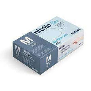 Santex Nitriflex Blue Pack de 100 Guantes de Nitrilo para Examen Talla M - 3.5 gramos - Sin Polvo - Libre de Latex - No Esteriles - Color Azul