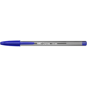 Bic Cristal Large Boligrafo de Bola - Punta Gruesa de 1.6mm - Trazo de 0.60mm - Tinta con Base de Aceite - Translucido - Color Azul