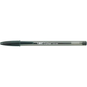 Bic Cristal Large Boligrafo de Bola - Punta Gruesa de 1.6mm - Trazo de 0.60mm - Tinta con Base de Aceite - Translucido - Color Negro