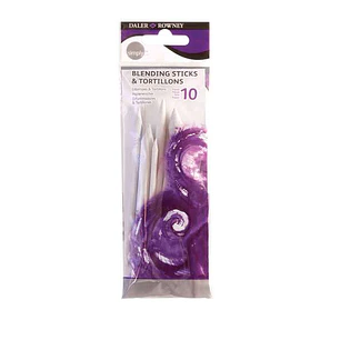 Daler Rowney Simply Pack de 12 Esfuminos - 4 Difuminos y 6 Esfuminos - Color Blanco