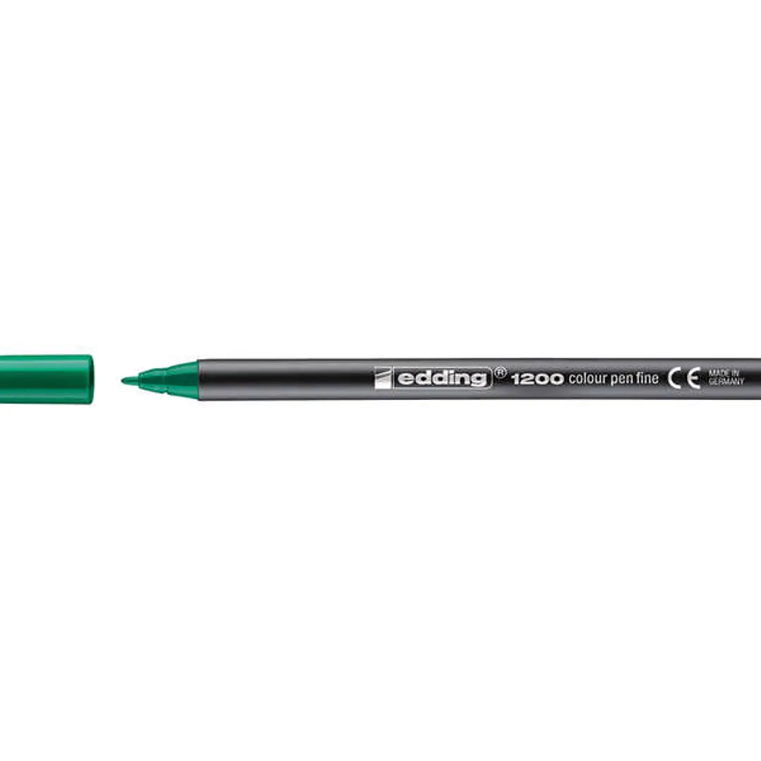 Edding 1200 Rotulador - Punta Redonda - Trazo entre 0.5  y 1 mm. - Tinta con Base de Agua - Color Verde 1
