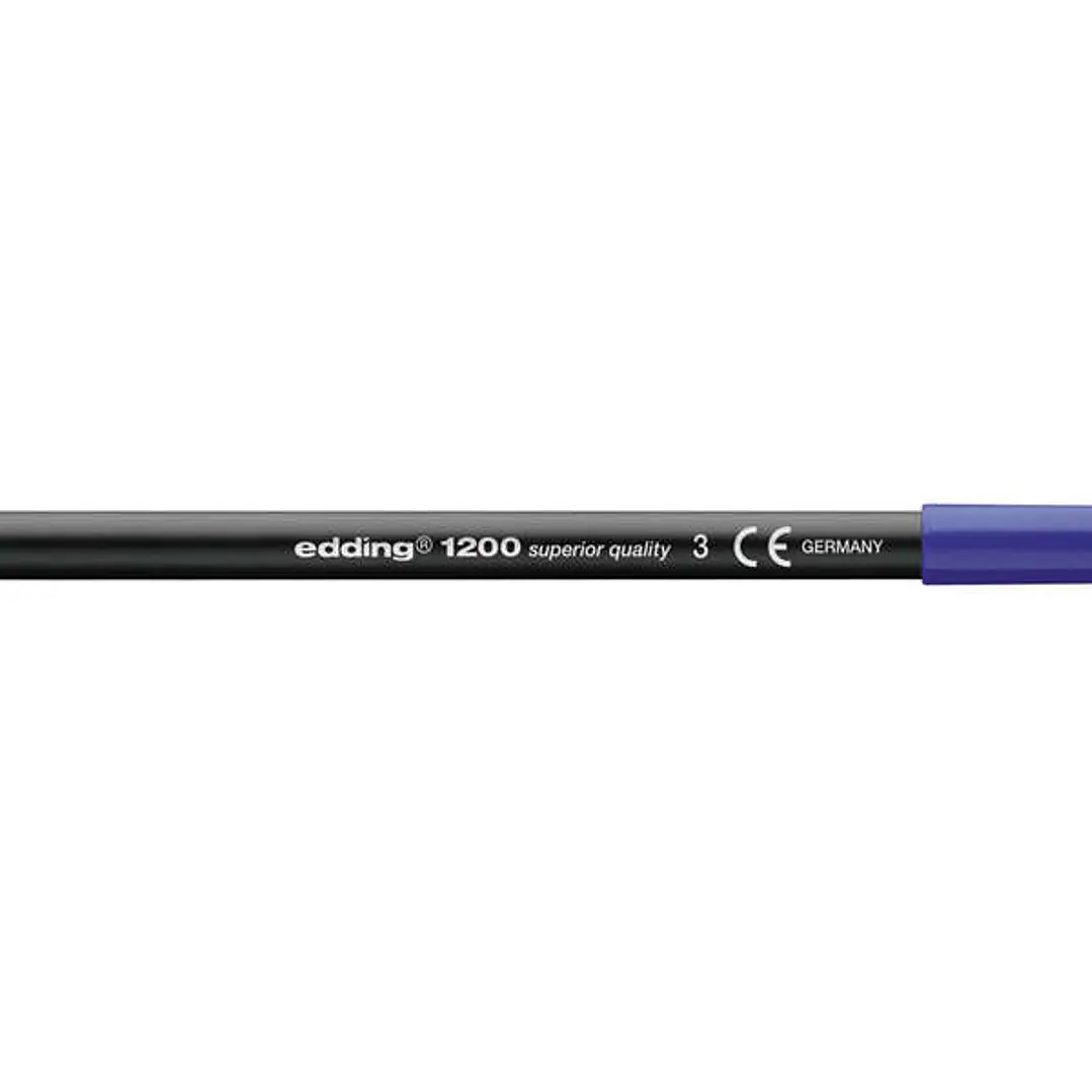 Edding 1200 Rotulador - Punta Redonda - Trazo entre 0.5 y 1 mm. - Tinta con Base de Agua - Color Azul 1