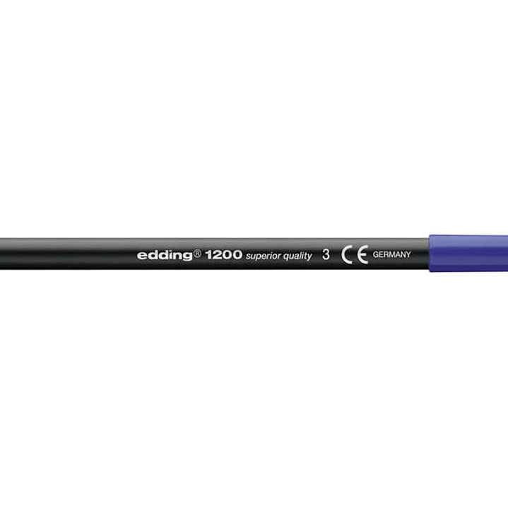 Edding 1200 Rotulador - Punta Redonda - Trazo entre 0.5 y 1 mm. - Tinta con Base de Agua - Color Azul 1