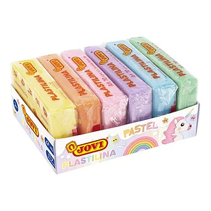 Jovi Pack de 6 Pastillas de Plastilina 50gr - 100% Vegetal - Muy Moldeable - No Se Seca - Colores Mezclables - Colores Pastel Surtidos